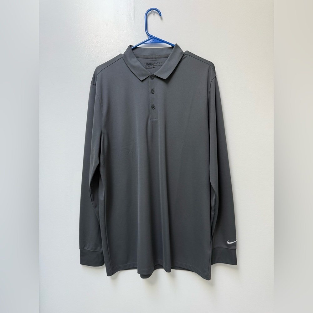 Nike Golf Dark Gray Long Sleeve Polo Shirt